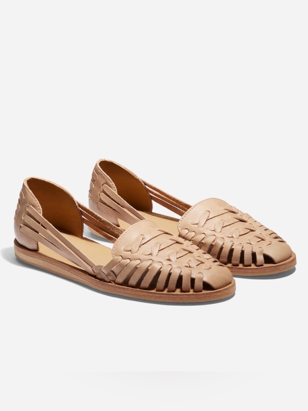 Nisolo | Tan Leather Basket Weave Pull-On Sandals, 8